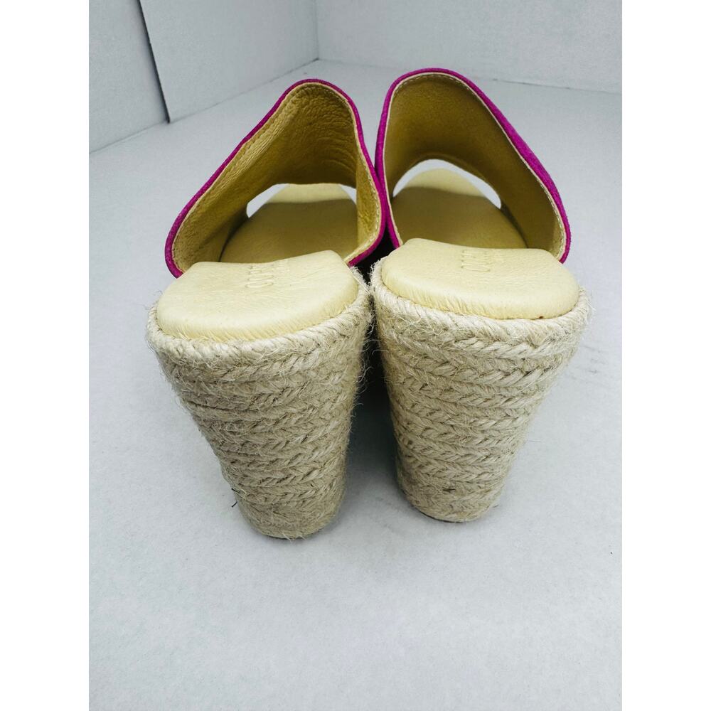 Cordani Easton Fuchsia Suede Espadrille Wedge Sandals Women’s Sz 37 - Picture 9 of 11